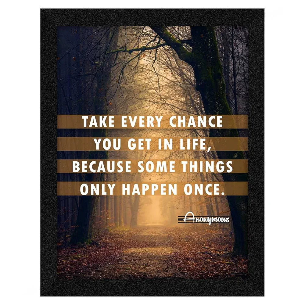 ArtX Motivational Inspirational Quotes Take Every Chance Framed Wall Art Painting
