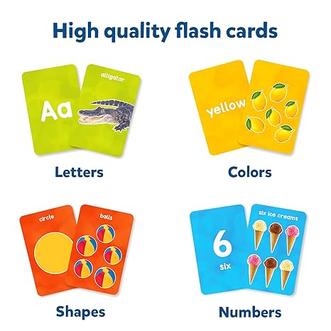 Skillmatics Thick Flash Cards for Toddlers Letters Numbers Shapes & Colors Montessori Toys
