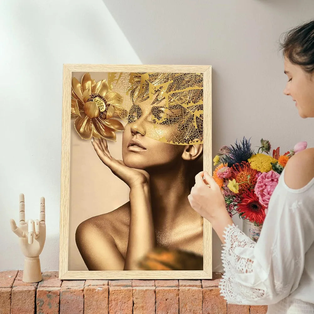 ArtX Paper Women Aesthetic Wall Decor Paintings with Frame AXII-20-GRL Set Of 2