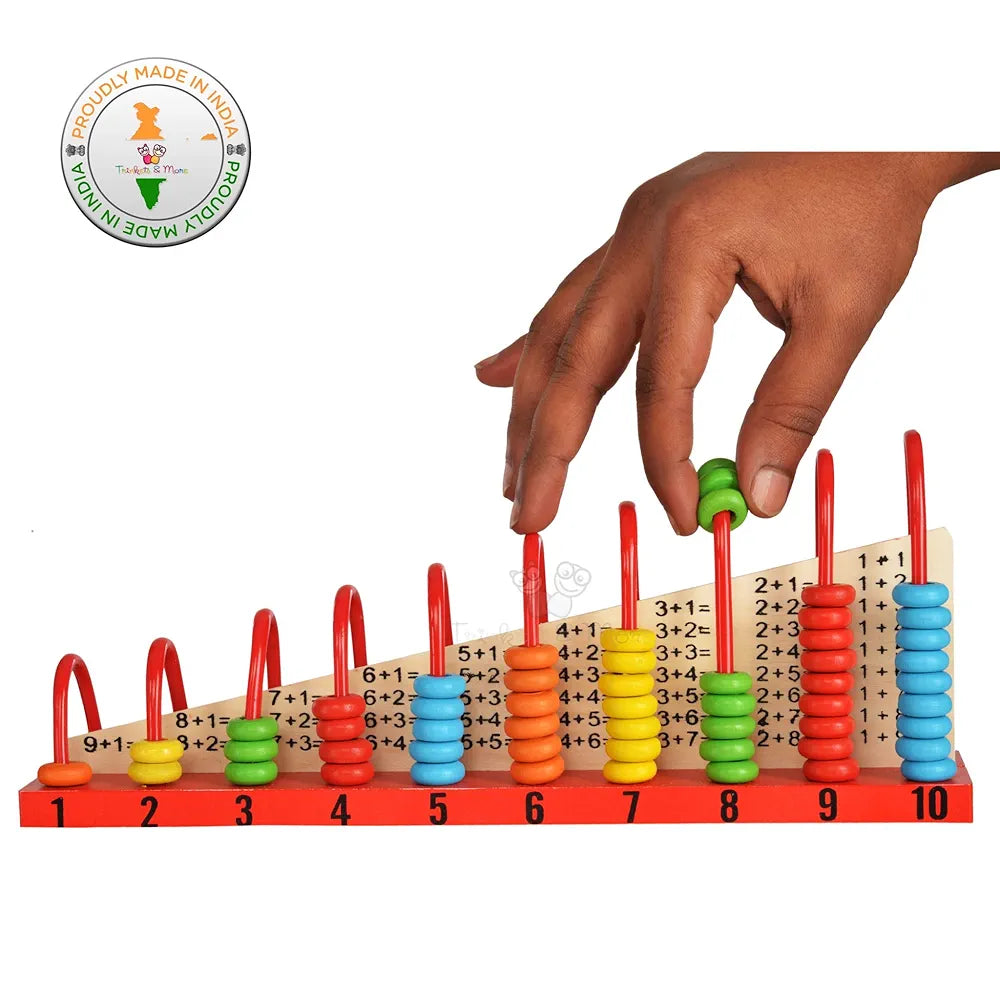 Trinkets & Moreยฎ - Wooden Calculation Shelf | Abacus Counting Addition Subtraction | Maths Learning Early Educational Kit Toy for Kids 3+ Years