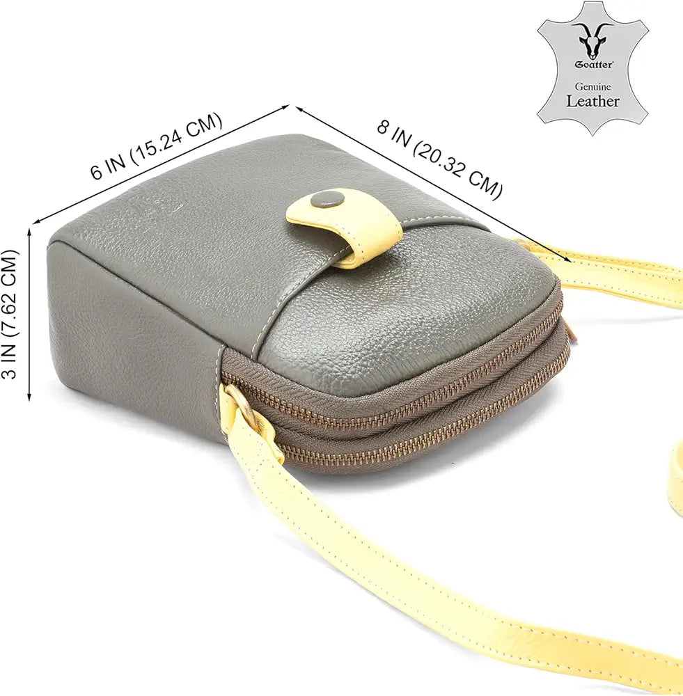 Goatter Genuine Leather Small Sling Cross-Body Bag For Girls And Women's