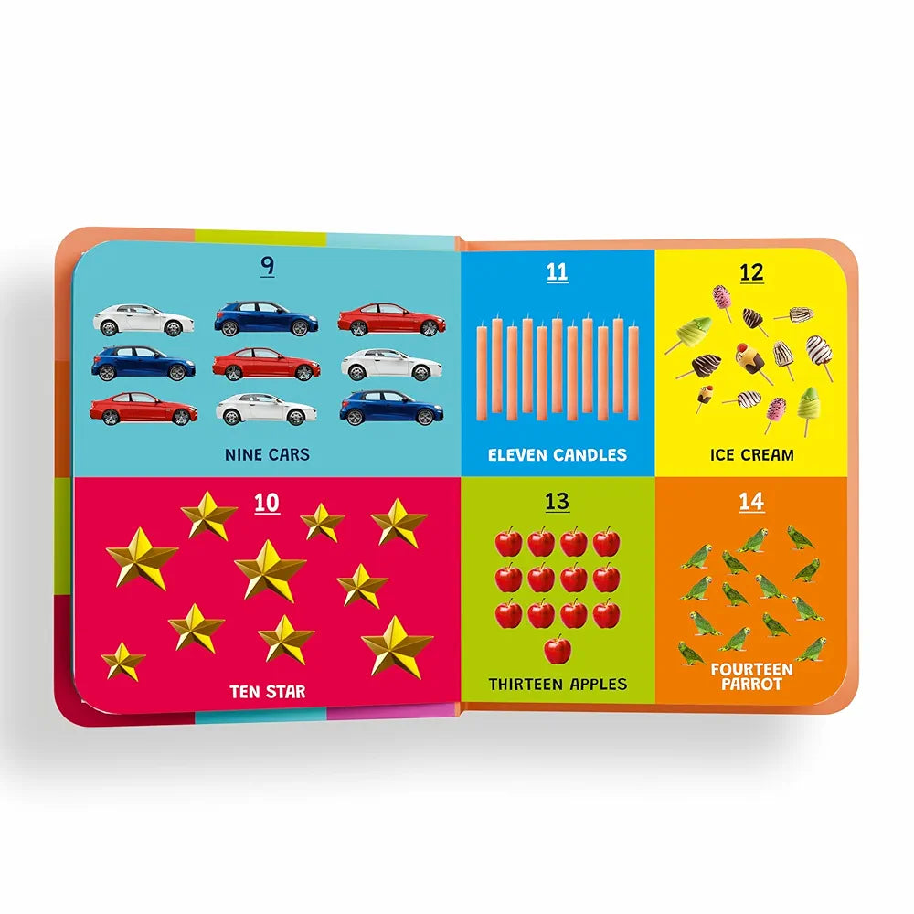 My First Padded Board Book of 4-in-1 Alphabet, Numbers, Colors, Shapes - Early Learning Books for Children Ages 1-3 Years