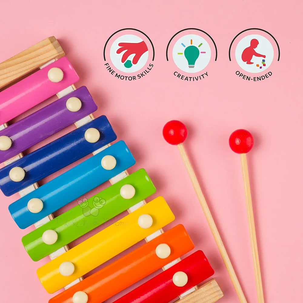 Trinkets & More® - Xylophone for Kids Wooden Musical Instruments Piano Toy Baby Children Toddlers 6 Months + .