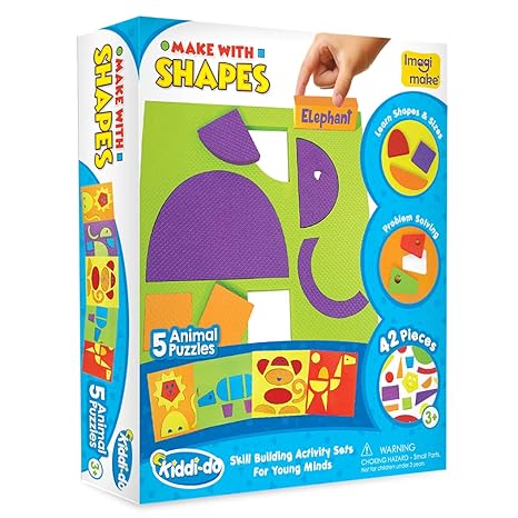 Imagimake Wildlife Themed 5 Animals Activity Puzzle Kit for 3 Years and Above Multicolour Baby
