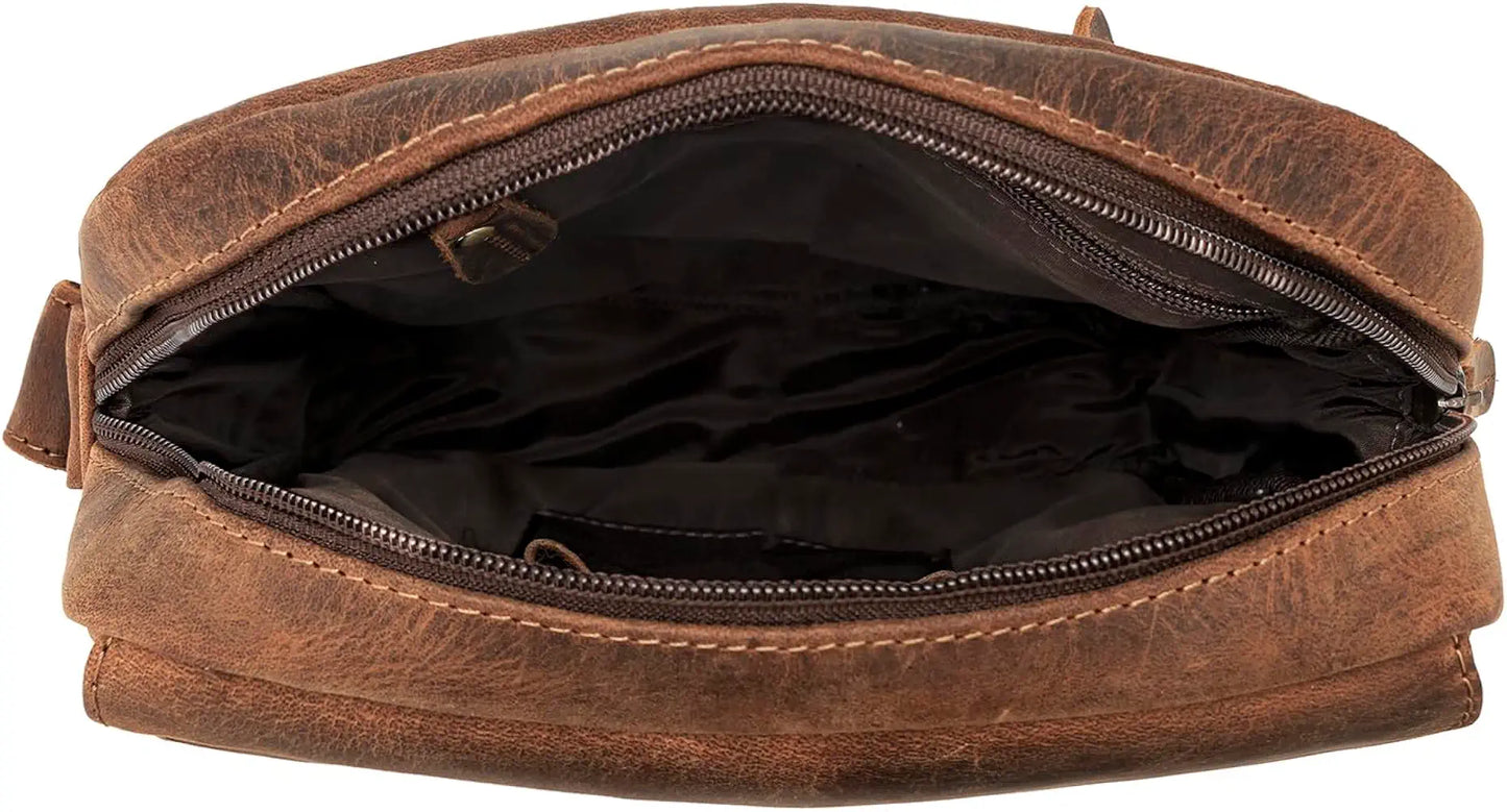 Goatter Genuine Leather Multi Pocket 9" Inch Messenger Sling Bag For Unisex