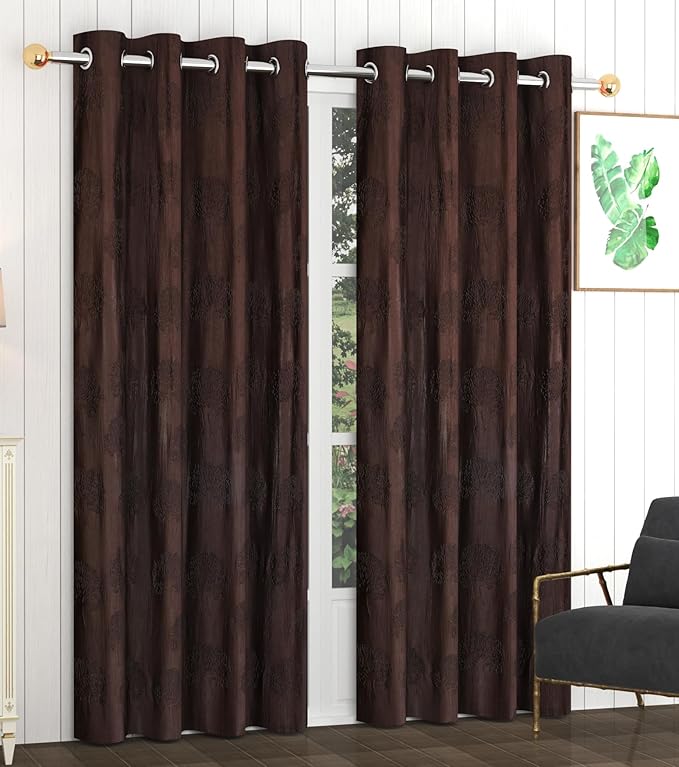 Fresh From Loom Botanical Opaque Window Curtains 6 Feet Long