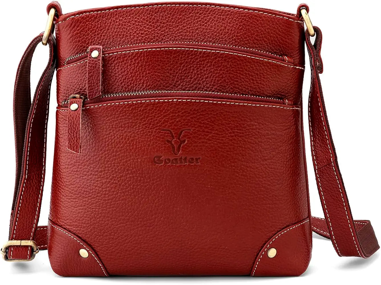 Goatter Genuine Leather 9.5" Inch Sling Cross-BodyBag for Girls And Women,