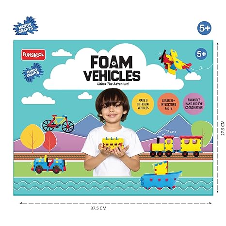 Funskool Handycrafts Foam Vehicles Make 6 Different Vehicles Learn 25+ Interesting Facts Arts and Craft