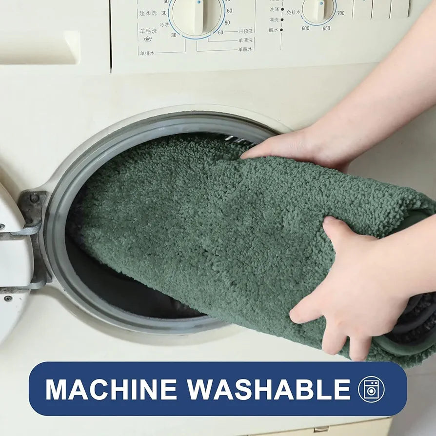 Luxe Home International Microfibre Rectangular Bath mat Super Soft Anti Skid Newman Mats For Bathroom Colour Green