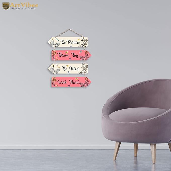 Artvibes Motivational Quotes Decorative Wall Art Mdf Wall Hanger for Living Room