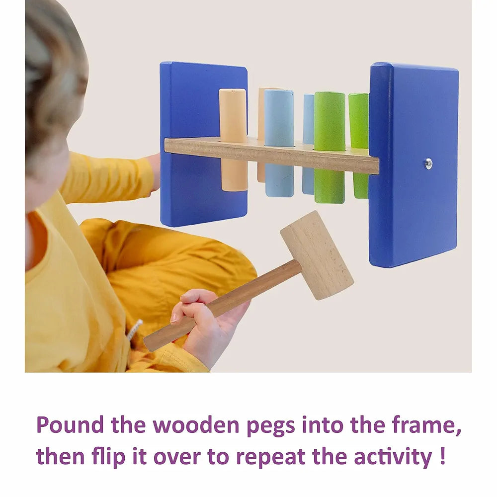 Tantrums Cobbler Bench 6 Pegs with Hammer to Build Hand Eye Concentration Motor Skills Cause and Effect - Kids