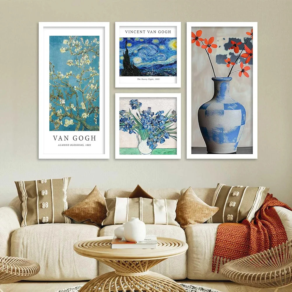 Kotart Decorative Modern Big Size Wall Art Home Dacor Abstract Painting poster With Frame Set of 4 Art1