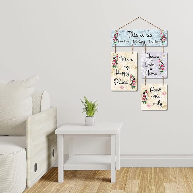Artvibes This is Us Decorative Wall Art Mdf Wooden Wall Hanger for Living Room | Hanging Ornaments for Decoration