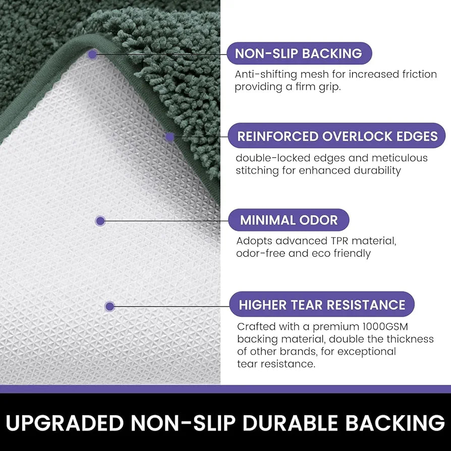 Luxe Home International Runner Super Soft Anti Skid Newman Rug For Bedroom Rectangular Colour Hunter Green