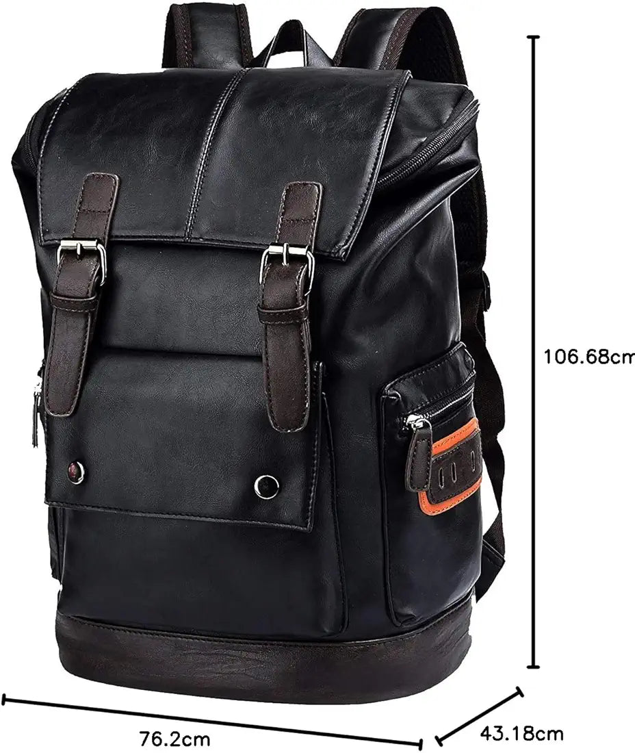 FUR JADEN Vegan Leather Anti Theft Casual Laptop Backpack with 15.6 Inch Laptop Pocket