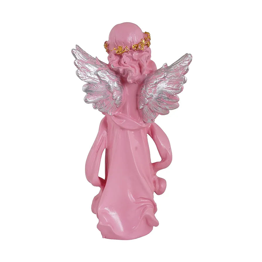 Zart Praying Angel Girl Silver Winged Showpiece for Home Decor Showpiece