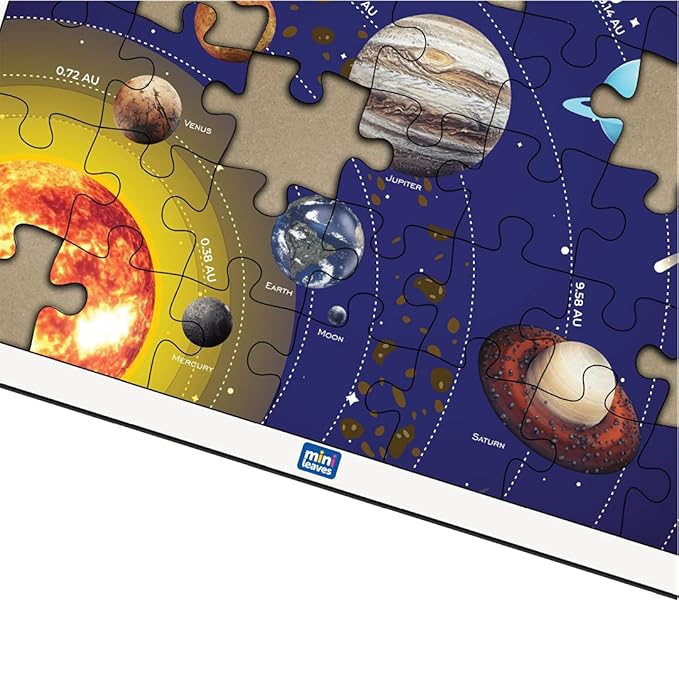 Mini Leaves 35 Piece Wooden Puzzle for Kids | Solar System Jigsaw Puzzle | Educational Toys for Kids 3+ Years