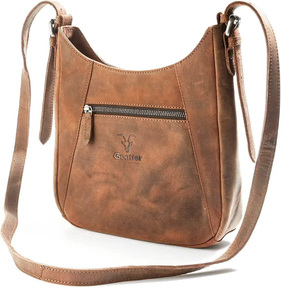 Goatter Hunter Leather Sling Cross-BodyBag for Girls And Women,