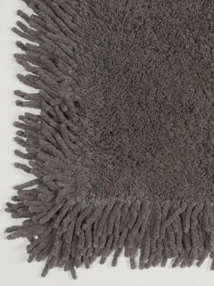 Saral Home Shaggy Soft Cotton Durable & Washable Multipurpose Bedside Runner Colour Dark Grey