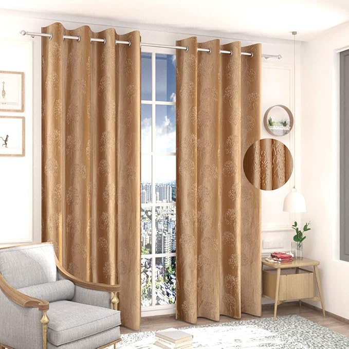 Fresh From Loom Window Curtains 5 Feet Long High Tenacity Yarn Polyester Punch Curtains Premium