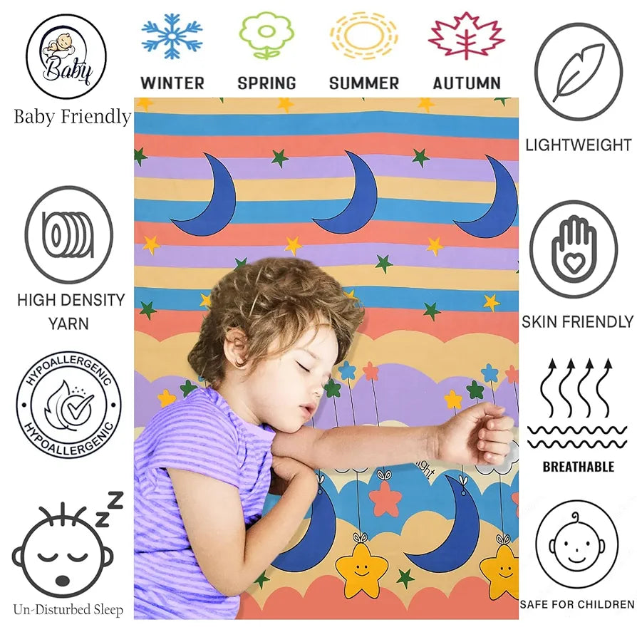 Fresh From Loom Wrinkle Free Glace Animal Print Cotton Bedsheet For Kids With Two Pillow Cover Multicolor 144 Tc Gud Night Multi Color