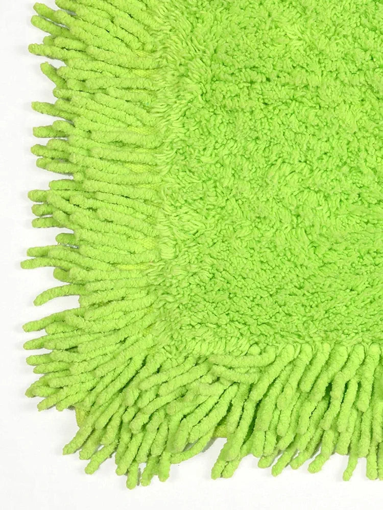 Saral Home Shaggy Soft Cotton Durable & Washable Multipurpose Bedside Runner Colour Green