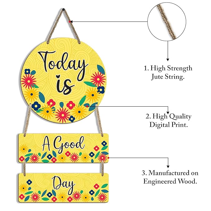 Sehaz Artworks Wooden Wall Hangings for Home Decoration Home Decor Items for Living Room Positive Quotes
