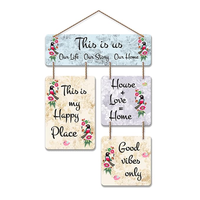 Artvibes This is Us Decorative Wall Art Mdf Wooden Wall Hanger for Living Room | Hanging Ornaments for Decoration