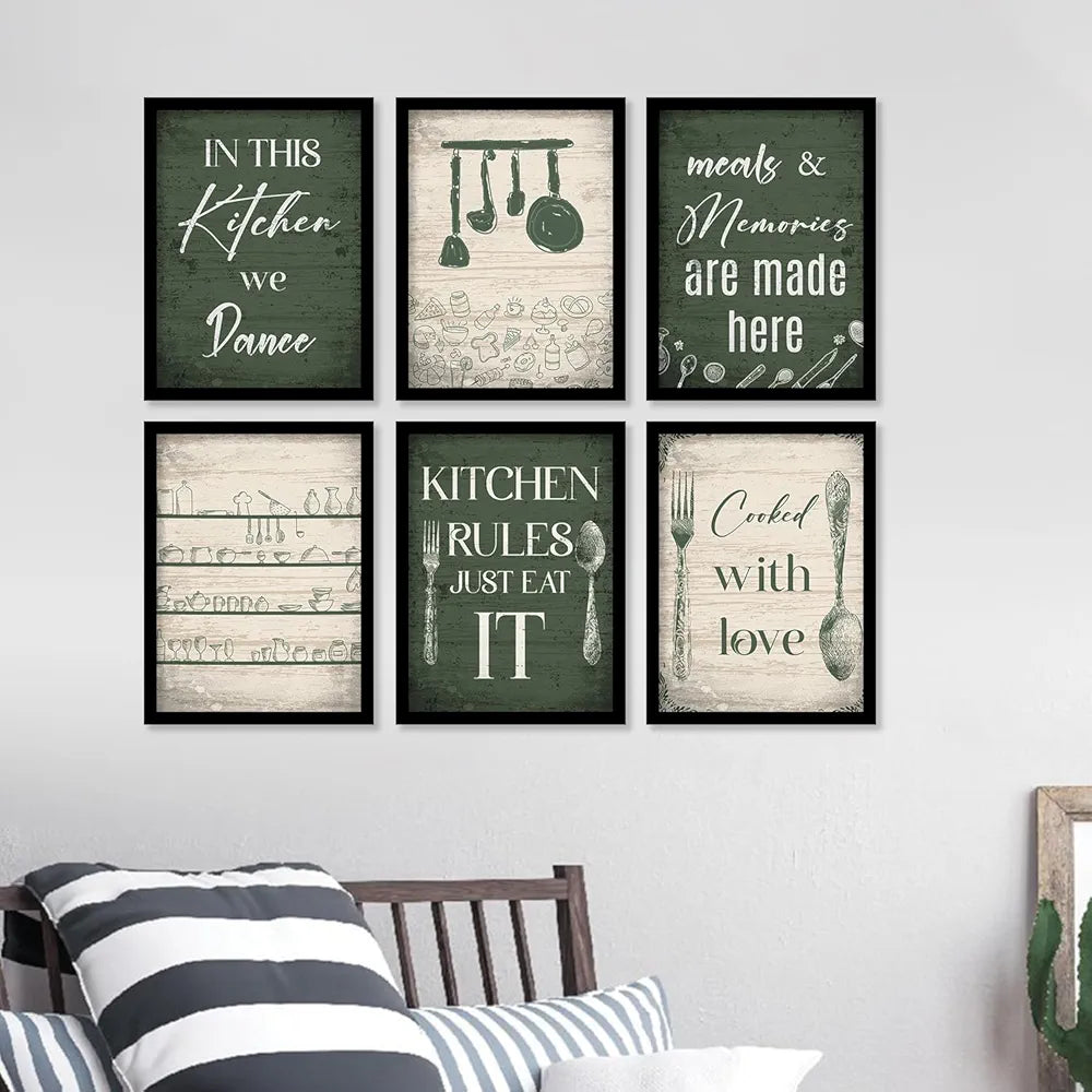 Kotart In This Kitchen Restaurant Quotes Posters with Frame for Kitchen