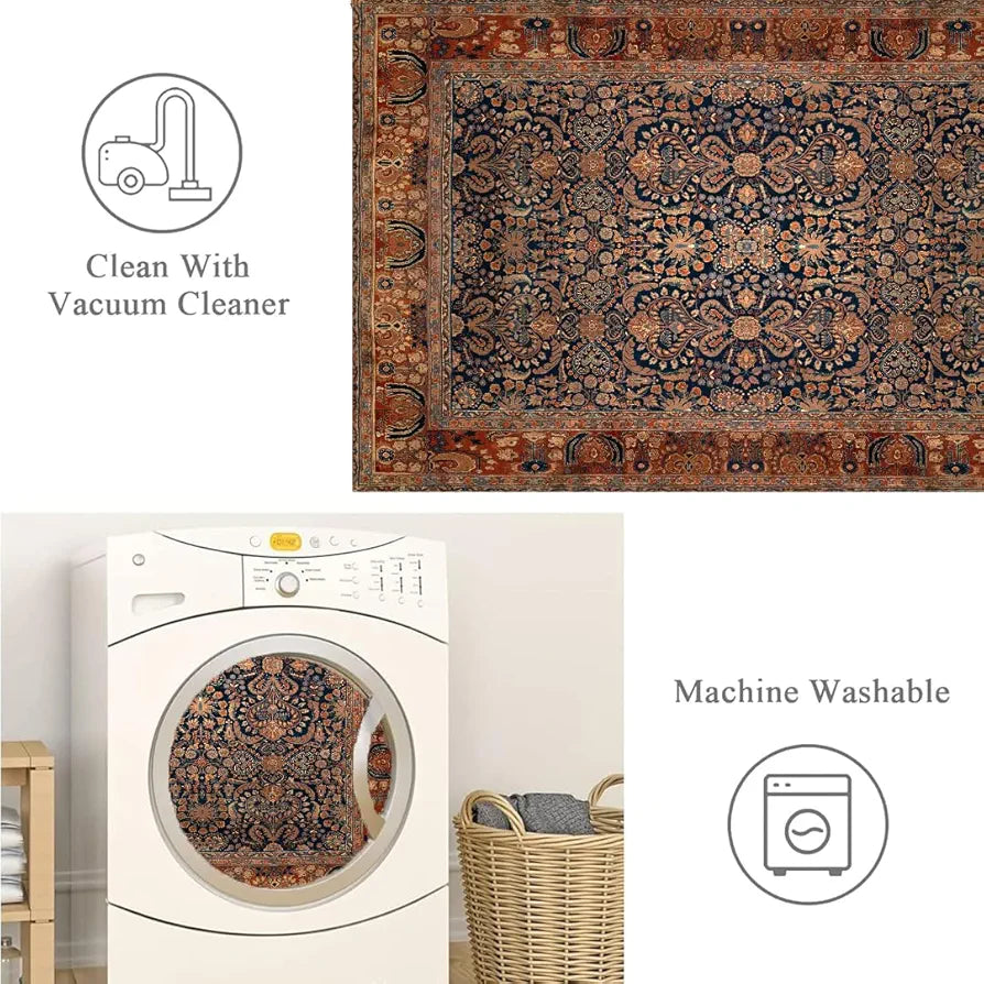 Ishro Home 3d Jet Multi Printed Carpet Rug Runner And Carpets For Bedroom Colour Rustique Night 5x7 Feet