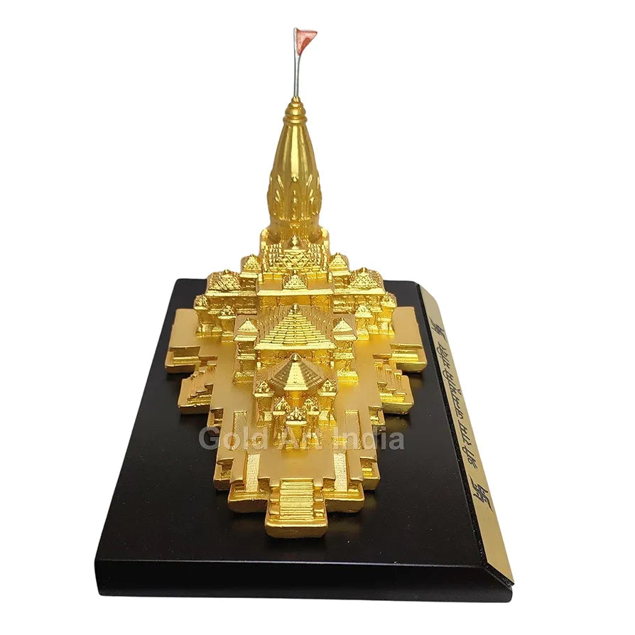 Gold Art India Ram Mandir Ayodhya Gold Plated Matte 24 Karat Minature Large