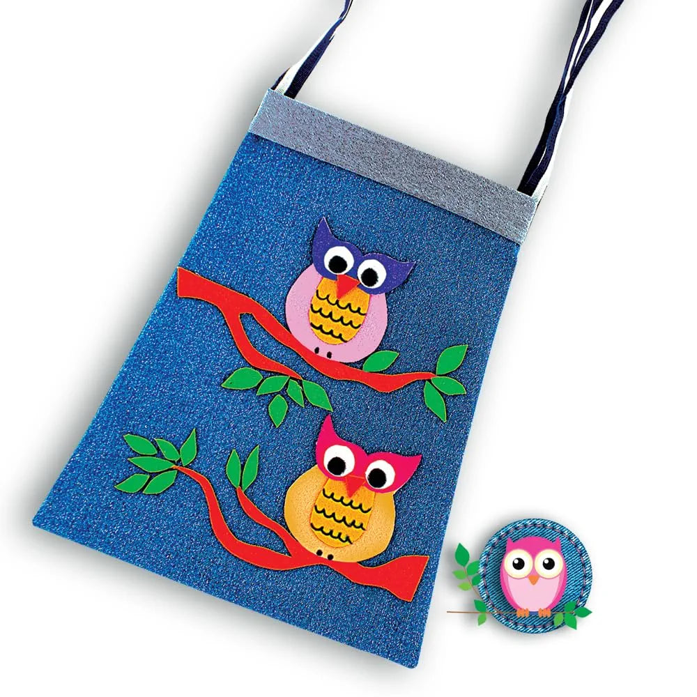 TOYKRAFTT Denim Dainties Craft Kit for Girls Aged 9-12, Gift for Girls Age 8-10 Years, Lhama, Owl, Cat Themed Felt Stickers Included
