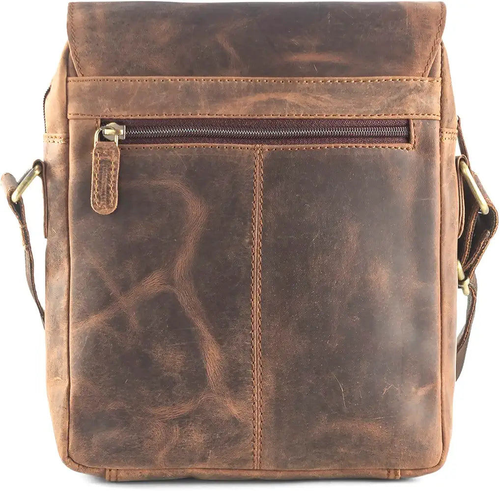 Goatter Genuine Leather Multi Pocket 10" Inch Messenger Sling Bag For Men
