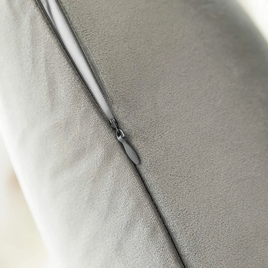 Aerohaven Premium Velvet Reversible Decorative Throw Pillow/Cushion Covers with Invisible Zipper (Grey Colour Pack of 2)