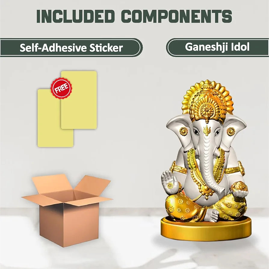 Jd Fresh Resin Ganesh Idol For Home - White