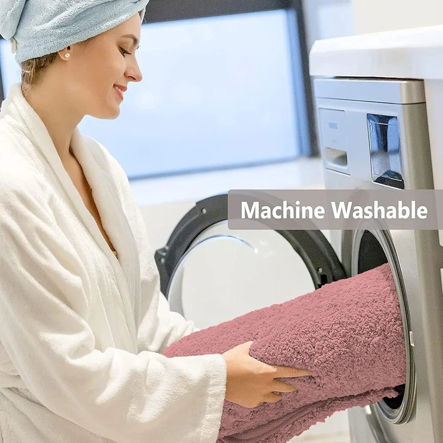 Luxe Home International Microfiber Bath Mat Super Soft Non Slip Vegas Rectangular Mats For Bathroom Colour Pink