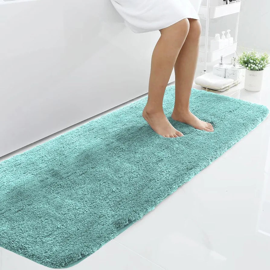 Luxe Home International Microfiber Runner Super Soft Non Slip Vegas Rugs For Bedroom 2X5 Ft Colour Aqua