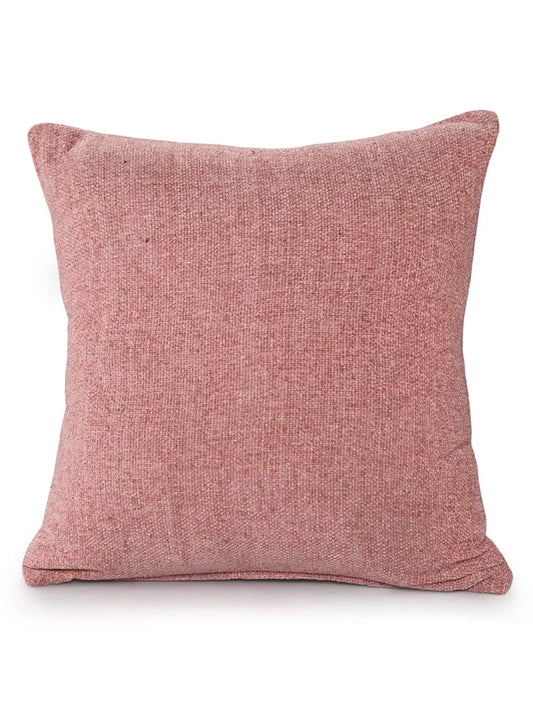 Sashaa World Colour Rose Pink Chenille Cushion Cover Decorative Pillow Case