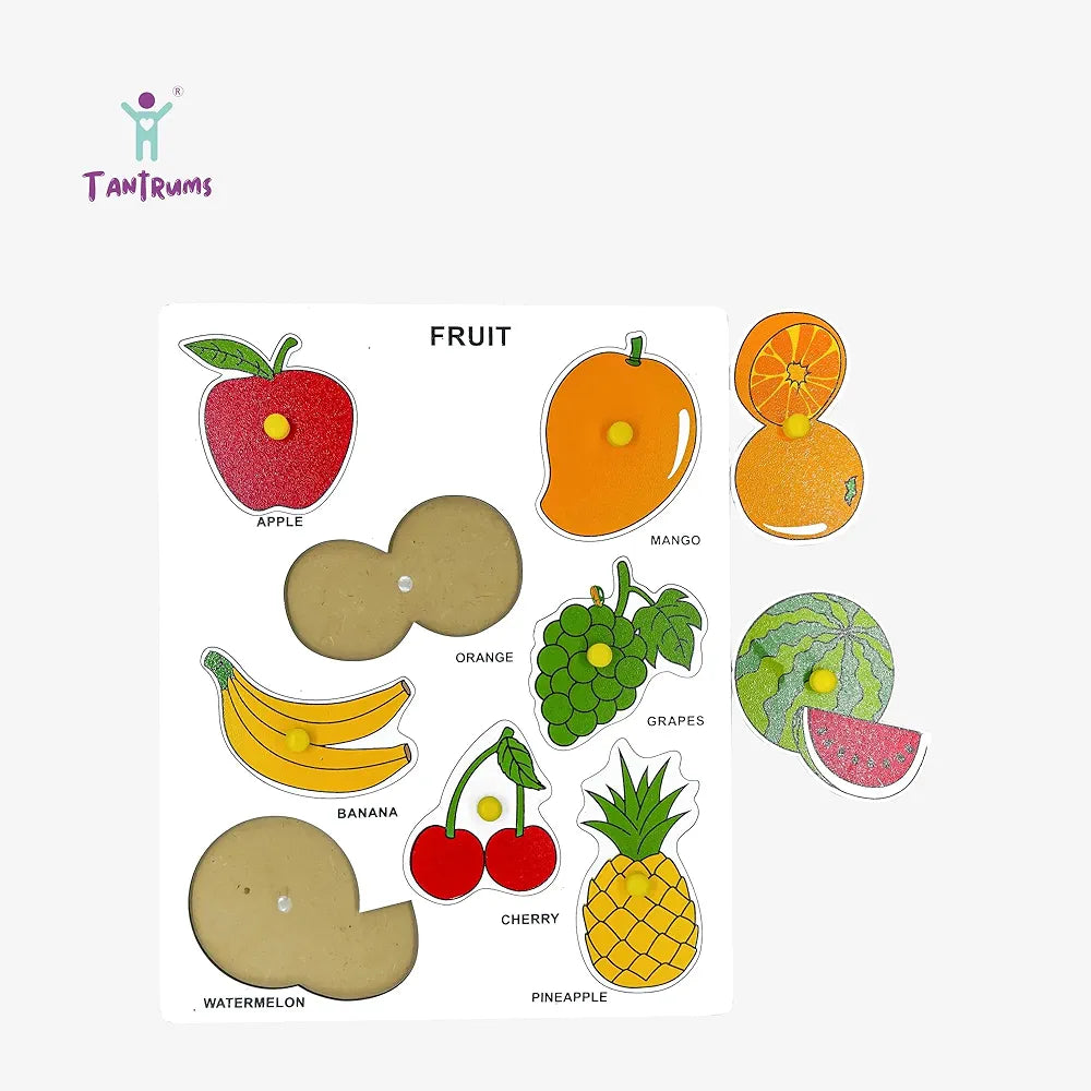 Tantrums Preschool Fruit Puzzle Set Toy Designed Based on Montessori Educational Learning Process - Attractive Multicolor Education Puzzle Learning Aid for Kids