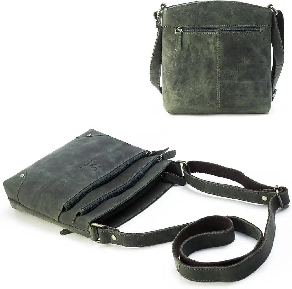 Goatter Genuine Leather 9.5" Inch Sling Cross-BodyBag for Girls And Women,