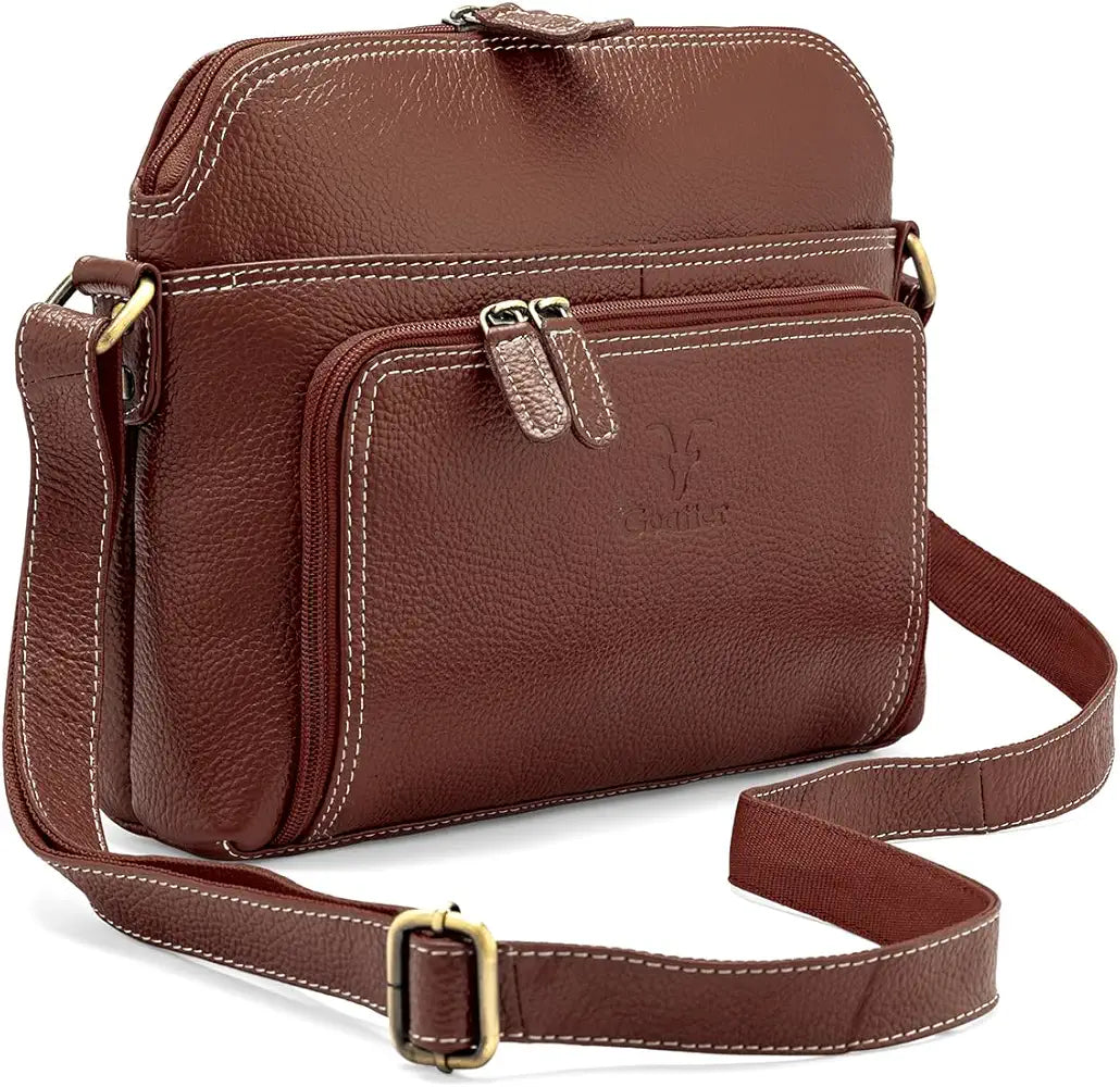 Goatter Genuine Leather Casual Sling Bag for Girls and Women