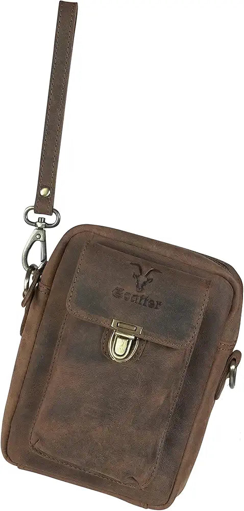 Goatter Genuine Leather Unisex Sling Cross-BodyBag Messenger Bag