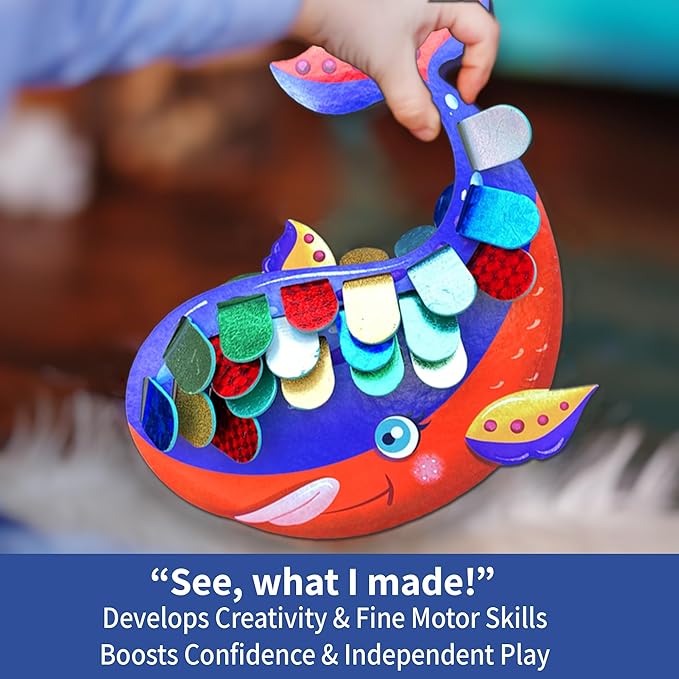 Chalk and Chuckles Art and Craft Kit | Fabulous Foil Decorations for Kids Age 4-9 Year | Sea Animals Diy Toys