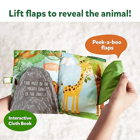 Skillmatics Peek A Boo Jungle Book Soft Cloth Book for Baby Infant & Toddler Toys
