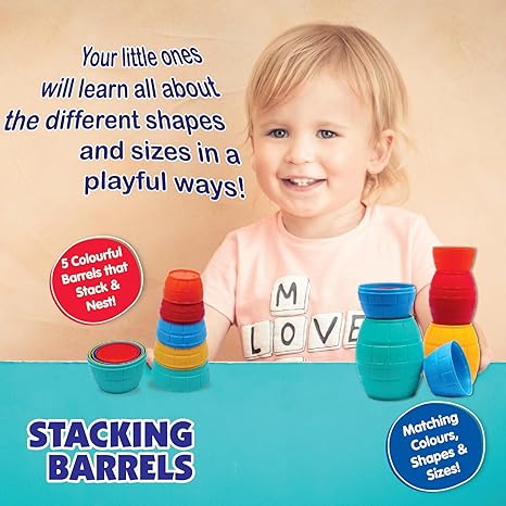 Funskool Giggles Stacking Barrels Stacking Toy For kids Blocks with Animals Preschool Toys