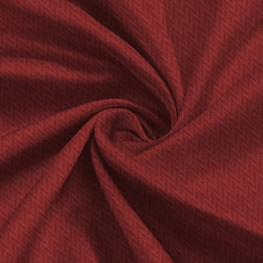 Divine Casa 5 Feet Zig Zag Design Window Curtain Lightweight Colour Maroon Polyester Panel with Metal Grommet Single Piece (Pack of 1)