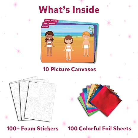 Skillmatics Art & Craft Activity Foil Fun Dress Up No Mess Art for Kids Creative Activity