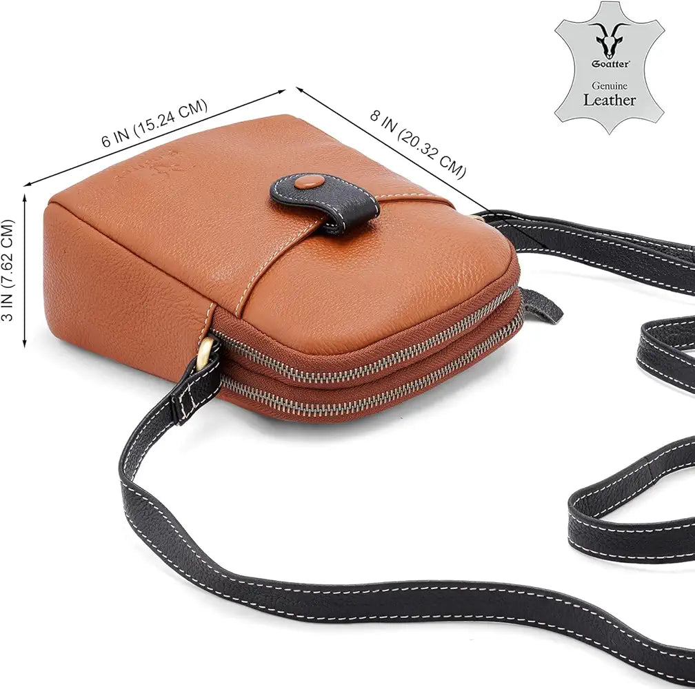 Goatter Genuine Leather Small Sling Cross-Body Bag For Girls And Women's