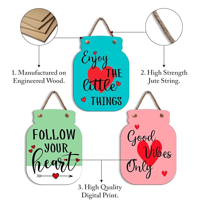 Sehaz Artworks Wall Hanging Decorative Items For Home Home Decor Items For Living Room Positive Vibes Only