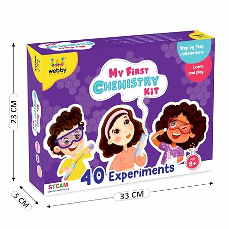 Webby Diy Chemistry Kit with 40 Experiment Steam Learner Science Kit Educational & Learning Activity